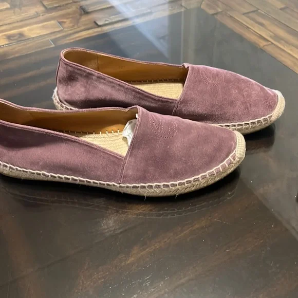 GUCCI Purple Leather Suede Espadrilles Flat Loafers Women’s Size 38.5
